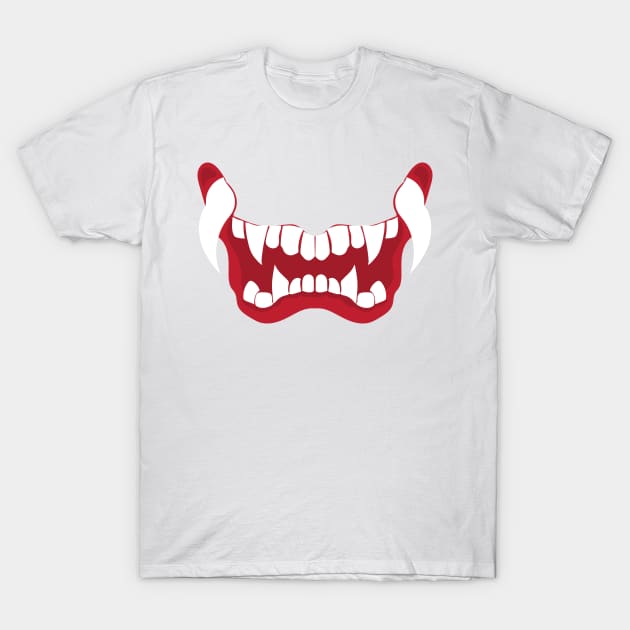 Cartoon Mouth Face Mask Halloween gift T-Shirt by mo designs 95